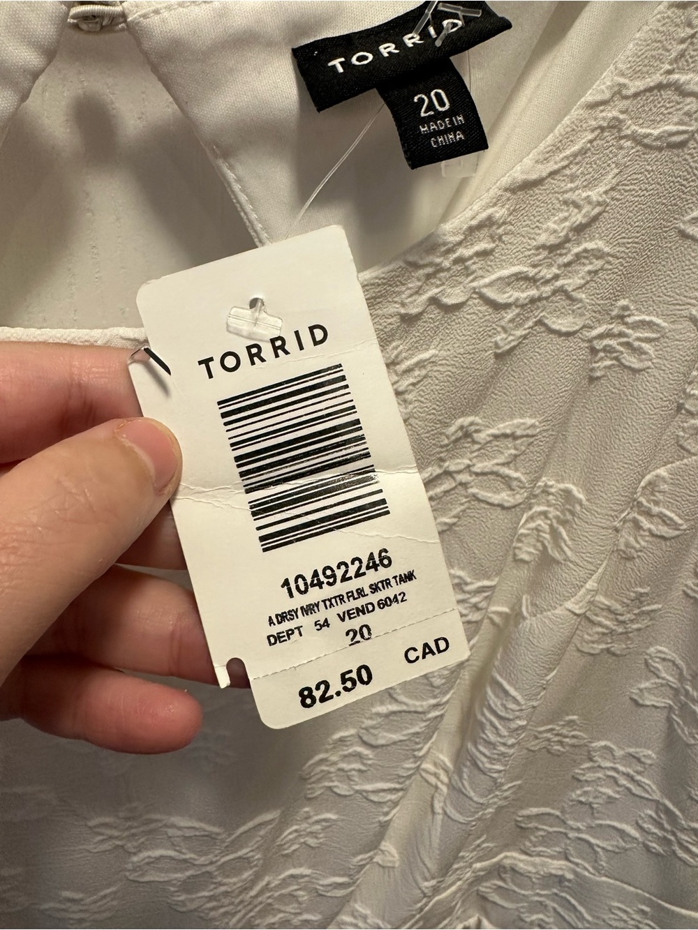 NWT Torrid White Textured Floral Skater Dress Size 20 - Picture 7 of 7